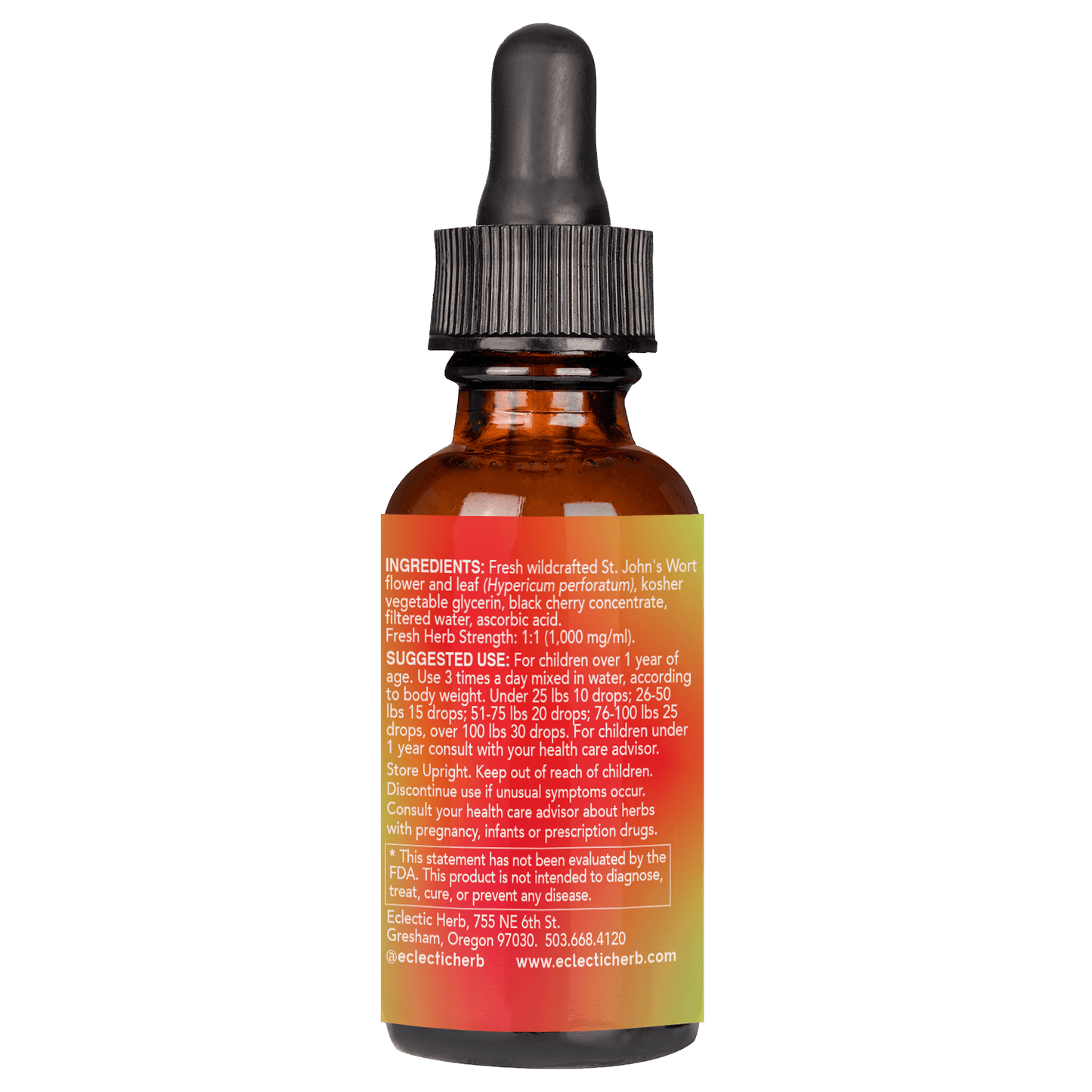 ST. JOHN'S WORT LIQUID KIDS- BLACKCHERRY - Tree Spirit Wellness