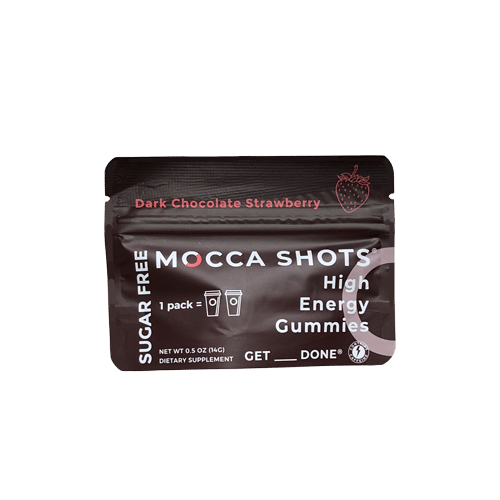 SUGAR FREE Mocca Shots Energy Gummies Chocolate Strawberry (12-Pack) - Tree Spirit Wellness