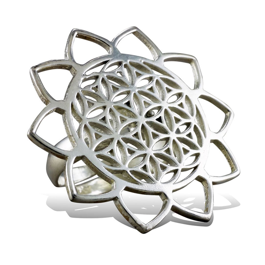 SunFlower of Life Ring - Silver - Tree Spirit Wellness