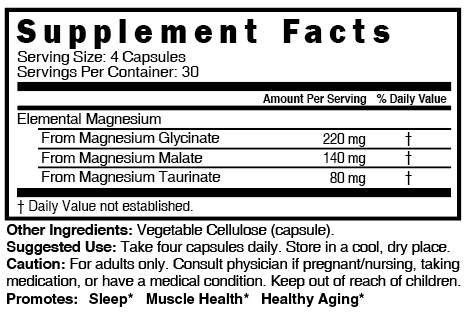 Triple Magnesium 440mg (Glycinate, Malate, Taurinate) - Tree Spirit Wellness