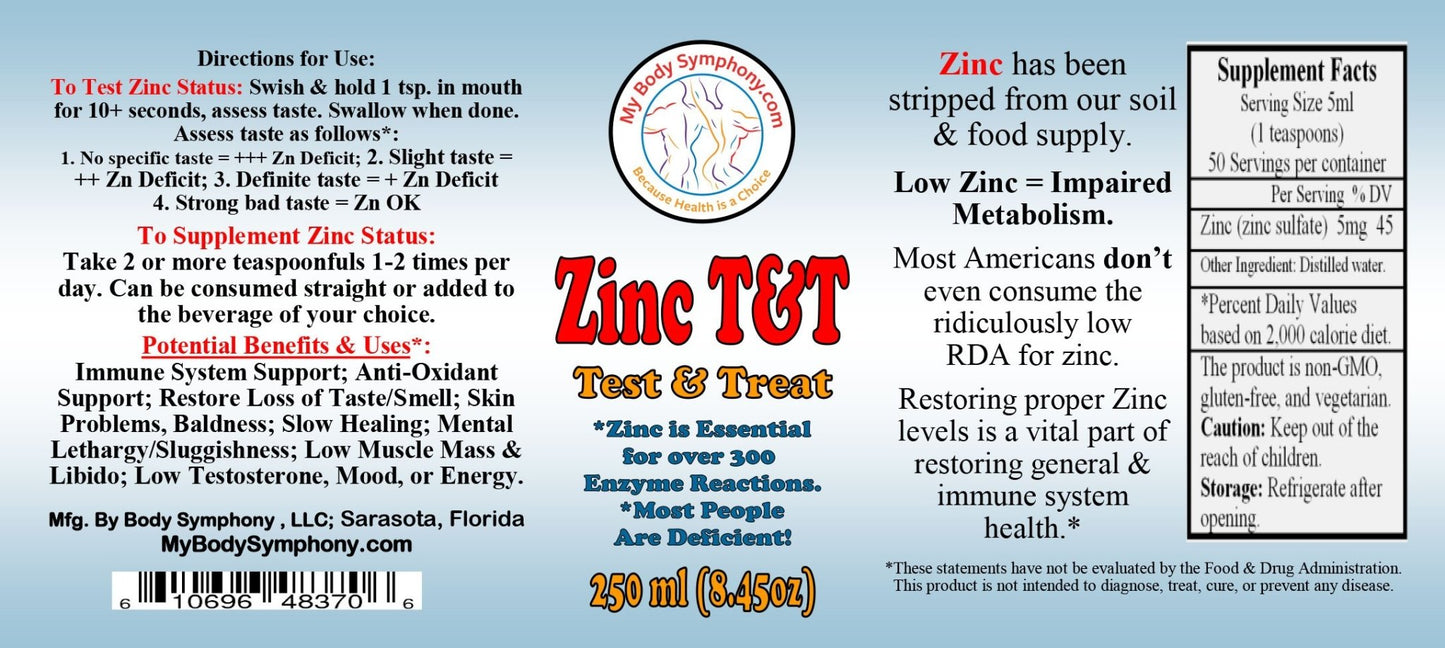 Zinc T&T freeshipping - Tree Spirit Wellness
